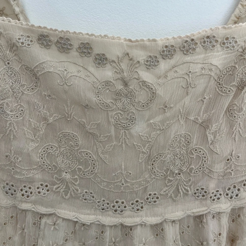 FREE PEOPLE Malina Maxi Cream Lace Babydoll Bohemian Dress NWT | Women’s xs